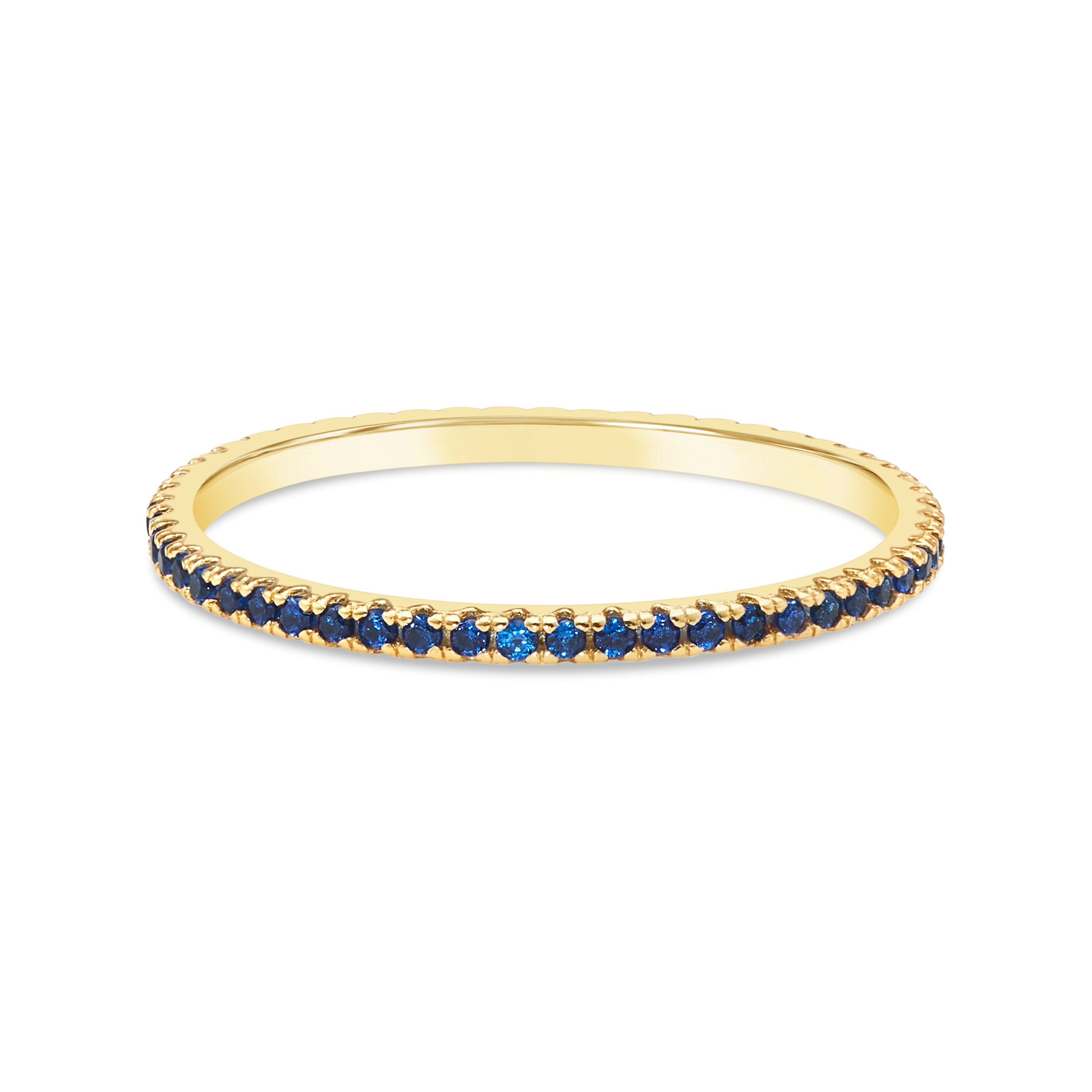 Blue CZ Thin Eternity Ring | Bianca Milov Jewelry